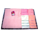 素色緞檔浴巾+2童巾+2毛巾禮盒 / 組