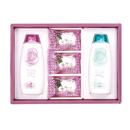 玫瑰精油造型香皂(70gx3)+綻放玫瑰油沐浴乳(300mlx1)+綻放玫瑰油洗髮乳(300mlx1)